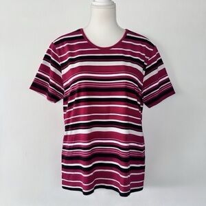 Studio Works Women’s US L Red Stripped T-Shirt